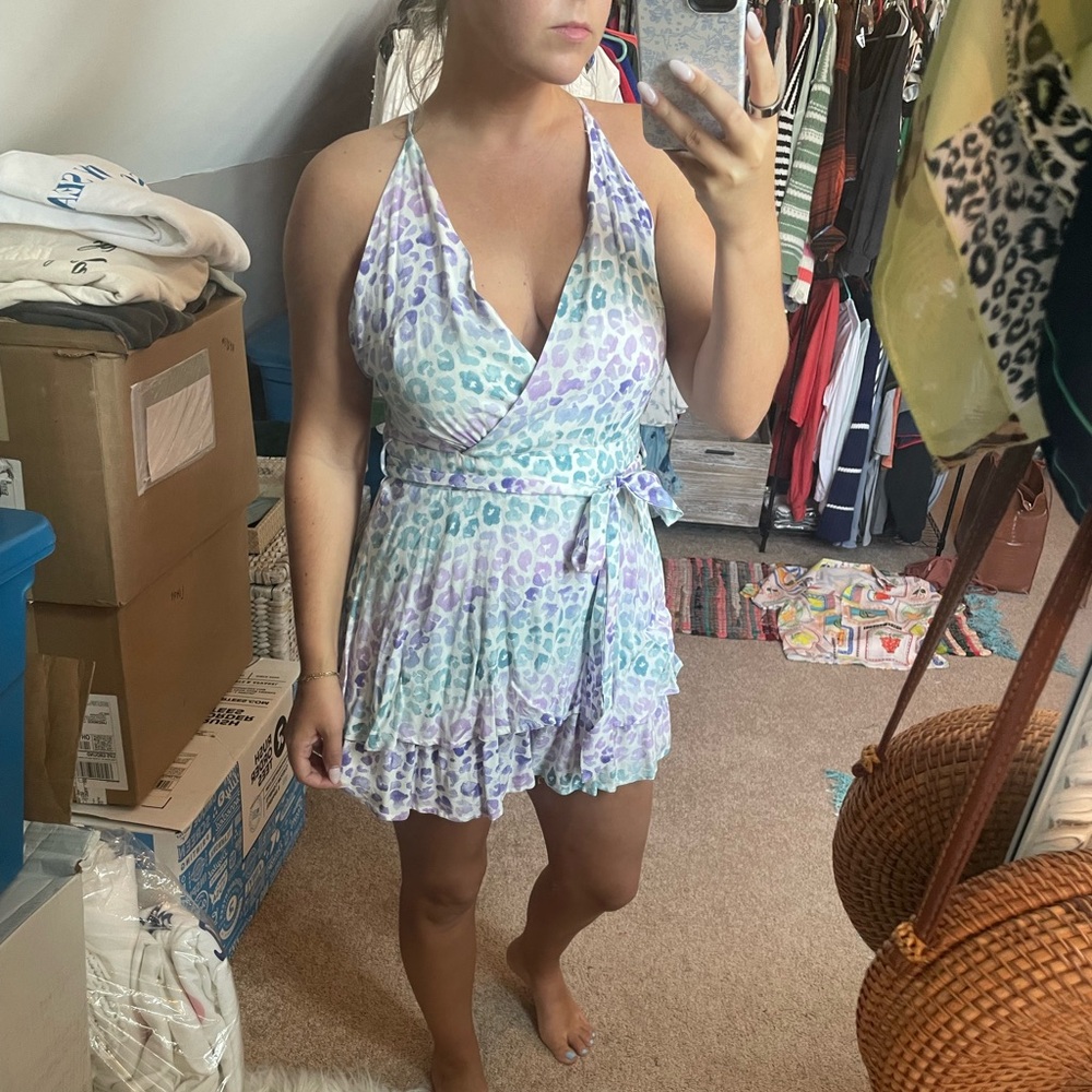 NWT Pastel Leopard Print Wrap Romper from Italy